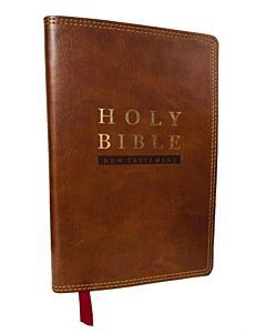 NKJV Super Giant Print New Testament, Brown Leathersoft, Red Letter, Comfort Print (Thumb Indexed)