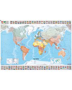 The World - Michelin rolled & tubed wall map Encapsulated