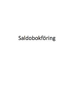 Saldobokföring