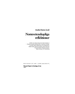 Normvetenskapliga reflektioner : artiklar om rättssociologi som normvetenskap