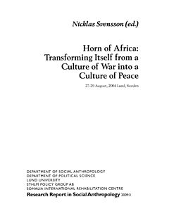 Horn of Africa: Transforming Itself from a Culture of War into a Culture of Peace